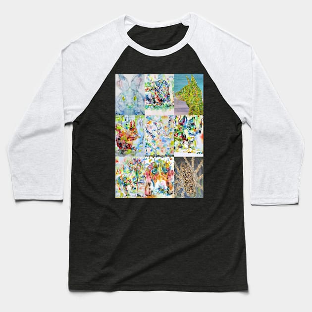 NINE ANIMALS - version 2 Baseball T-Shirt by lautir